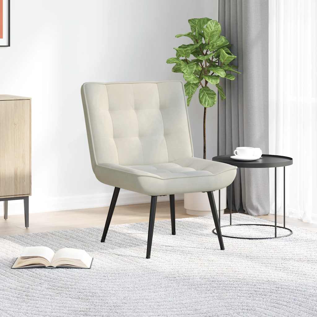 Poltrona Relax 64x74x84 cm Crema in Velluto