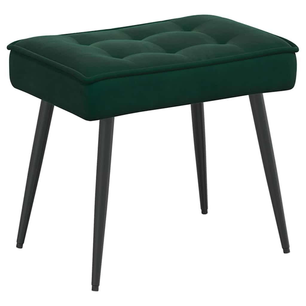 Poltrona Relax con Poggiapiedi Verde Scuro in Velluto