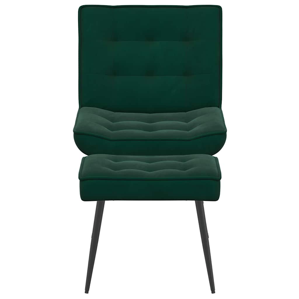 Poltrona Relax con Poggiapiedi Verde Scuro in Velluto