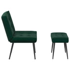 Poltrona Relax con Poggiapiedi Verde Scuro in Velluto