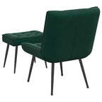 Poltrona Relax con Poggiapiedi Verde Scuro in Velluto