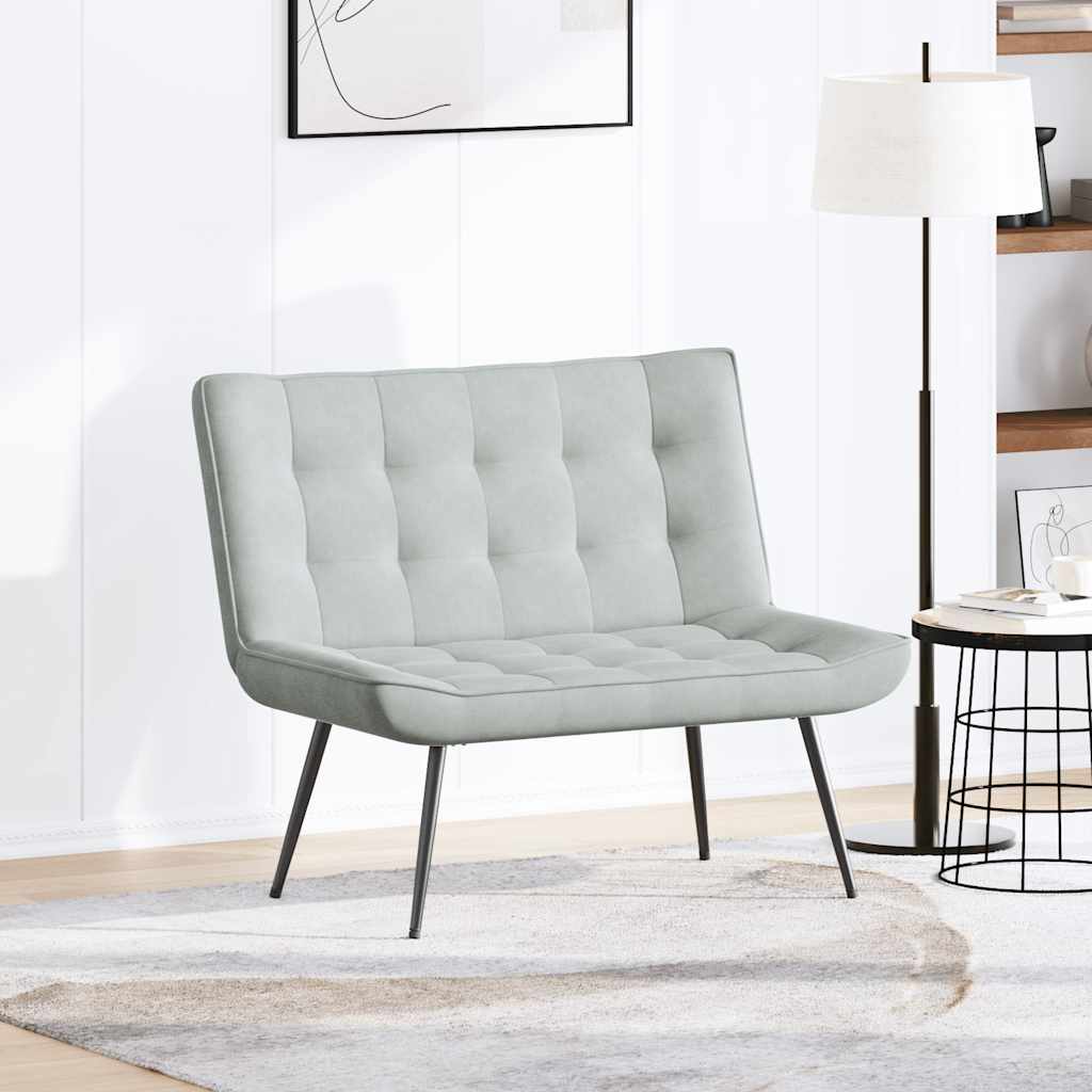 Panca Grigio Chiaro 110x74x84 cm in Velluto
