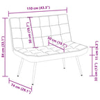 Panca Grigio Chiaro 110x74x84 cm in Velluto