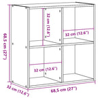 Libreria Legno Antico 68,5x32x68,5 cm in Legno Multistrato
