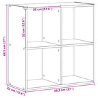 Libreria Legno Artigianale 68,5x32x68,5 cm in Legno Multistrato