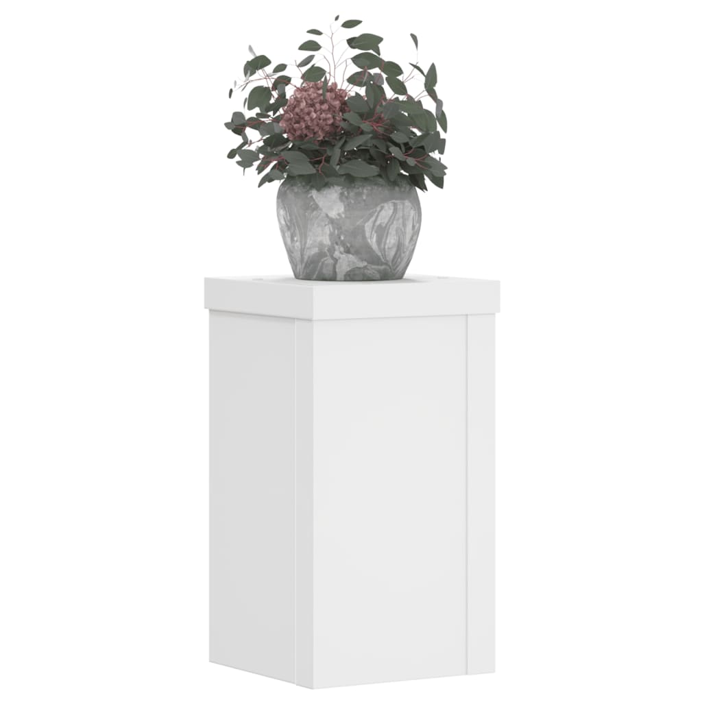 Supporti per Piante 2 pz Bianchi 10x10x18 cm Legno Multistrato