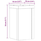 Supporti per Piante 2 pz Neri 10x10x18 cm Legno Multistrato