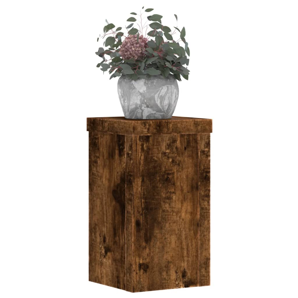Supporti per Piante 2 pz Rovere 10x10x18 cm Legno Multistrato