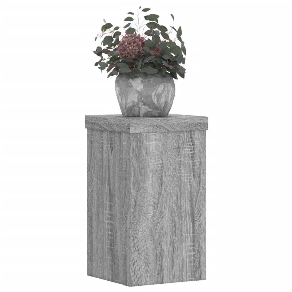 Supporti per Piante 2 pz Grigio 10x10x18 cm in Multistrato