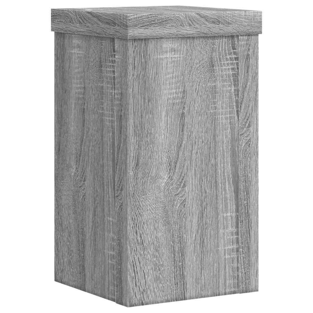 Supporti per Piante 2 pz Grigio 10x10x18 cm in Multistrato