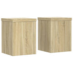 Supporti per Piante 2 pz Rovere 15x15x20 cm in Multistrato