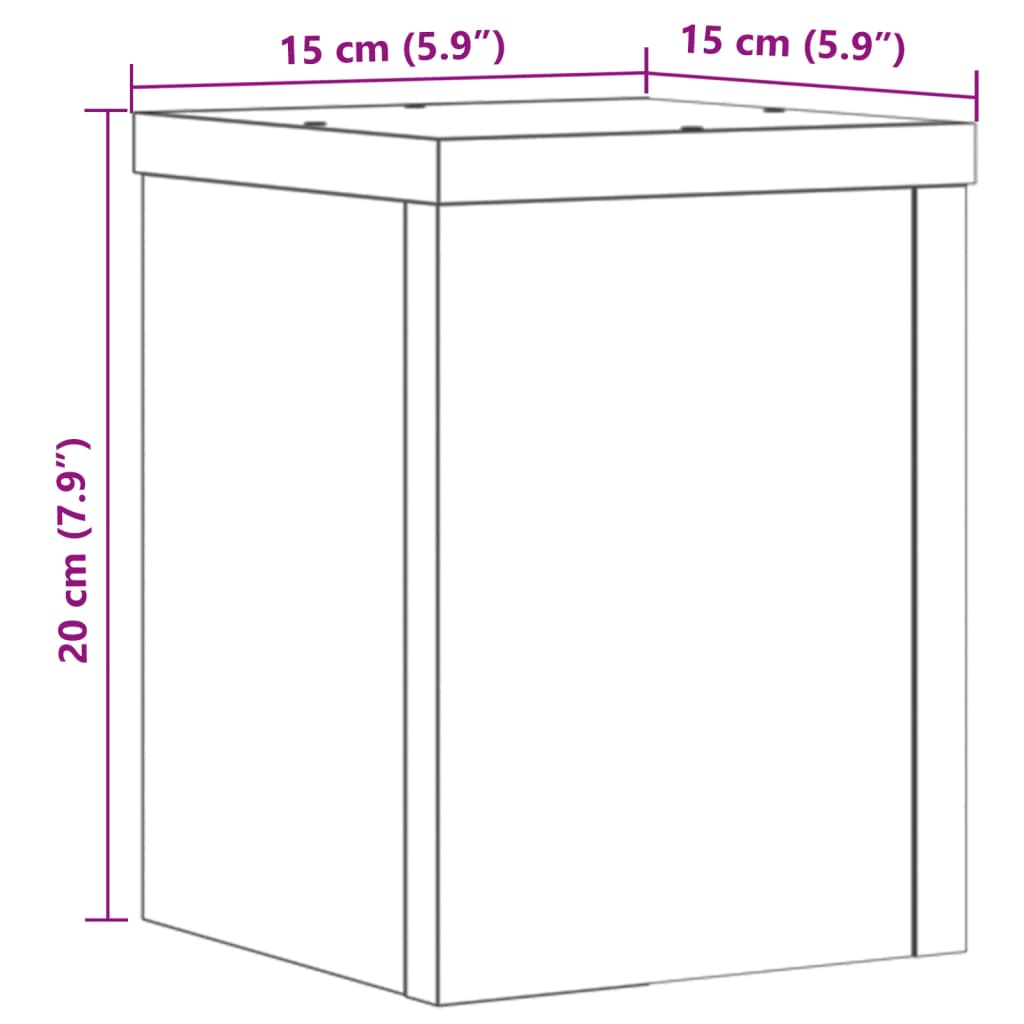 Supporti per Piante 2 pz Grigio 15x15x20 cm Legno Multistrato