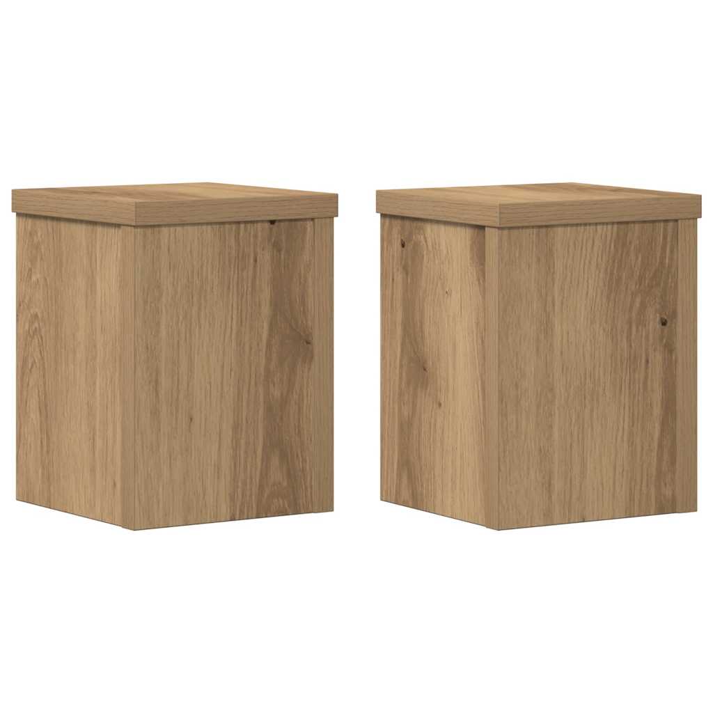 Supporti per Piante 2 pz Rovere 15x15x20 cm in Multistrato