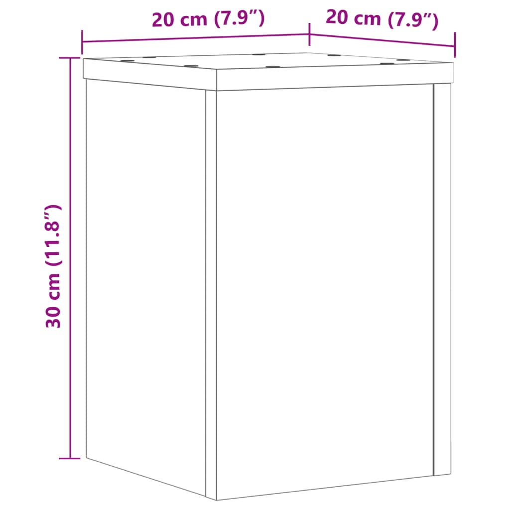 Supporti per Piante 2 pz Bianchi 20x20x30 cm Legno Multistrato