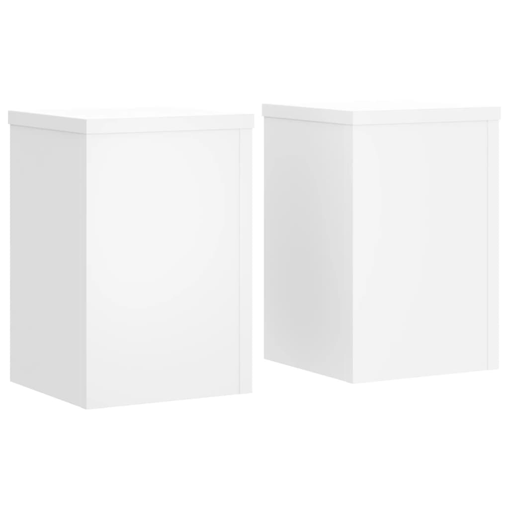 Supporti per Piante 2 pz Bianchi 25x25x35 cm Legno Multistrato