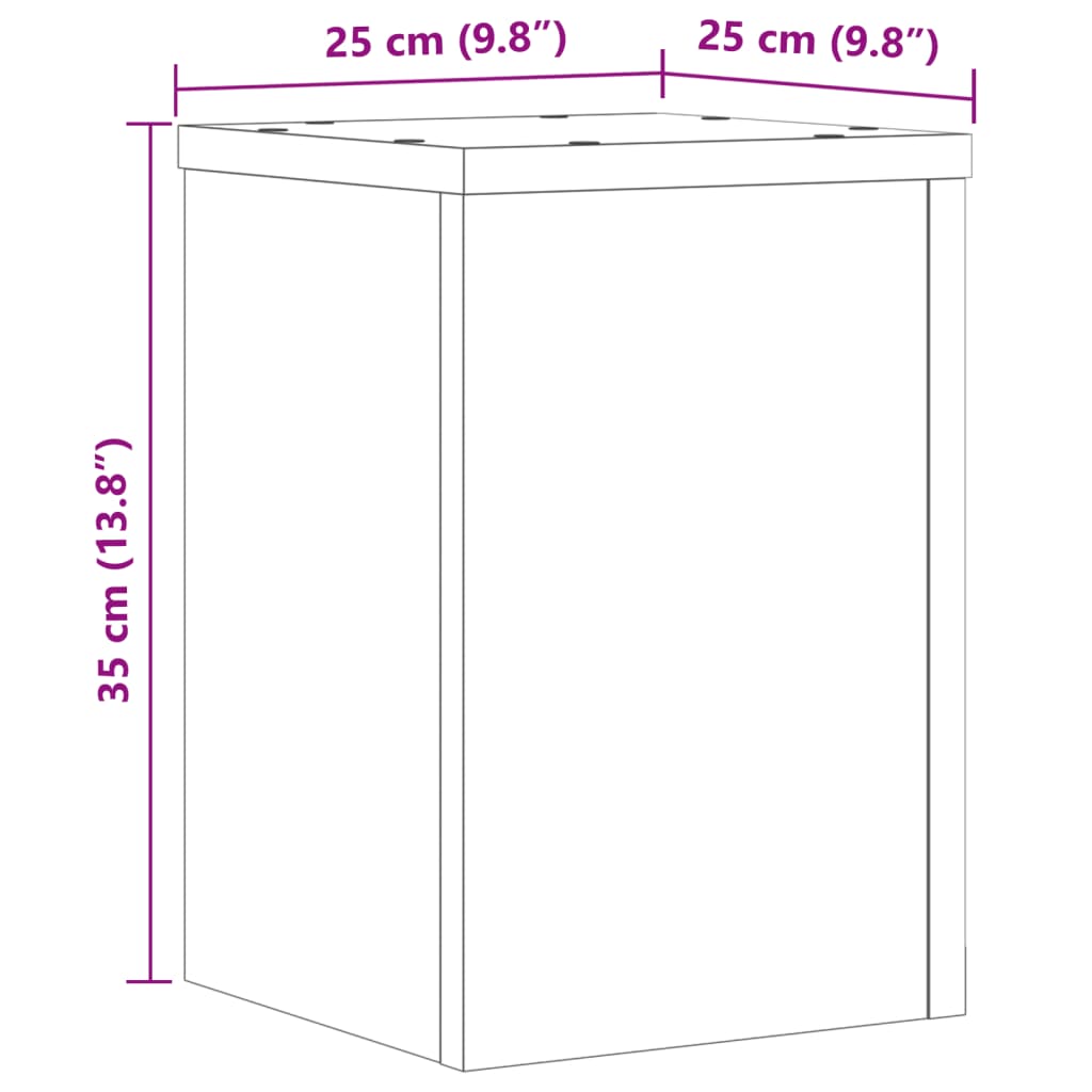 Supporti per Piante 2 pz Marrone 25x25x35 cm Legno Multistrato
