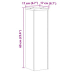 Supporti per Piante 2 pz Grigio 17x17x60 cm Legno Multistrato