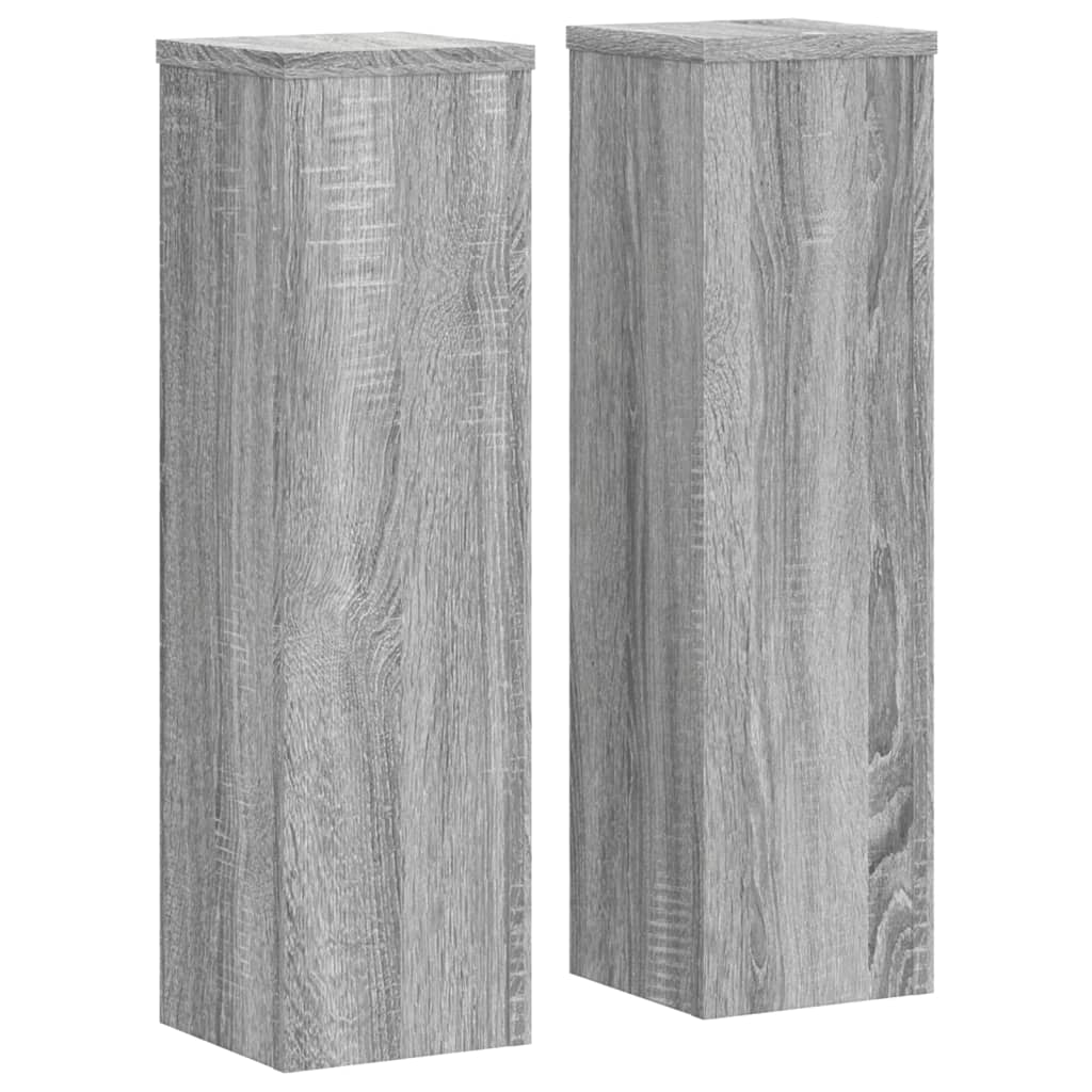 Supporti per Piante 2 pz Grigio 17x17x60 cm in Multistrato