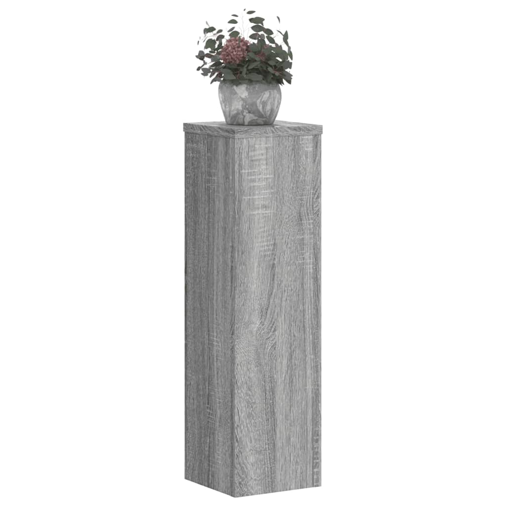 Supporti per Piante 2 pz Grigio 17x17x60 cm in Multistrato