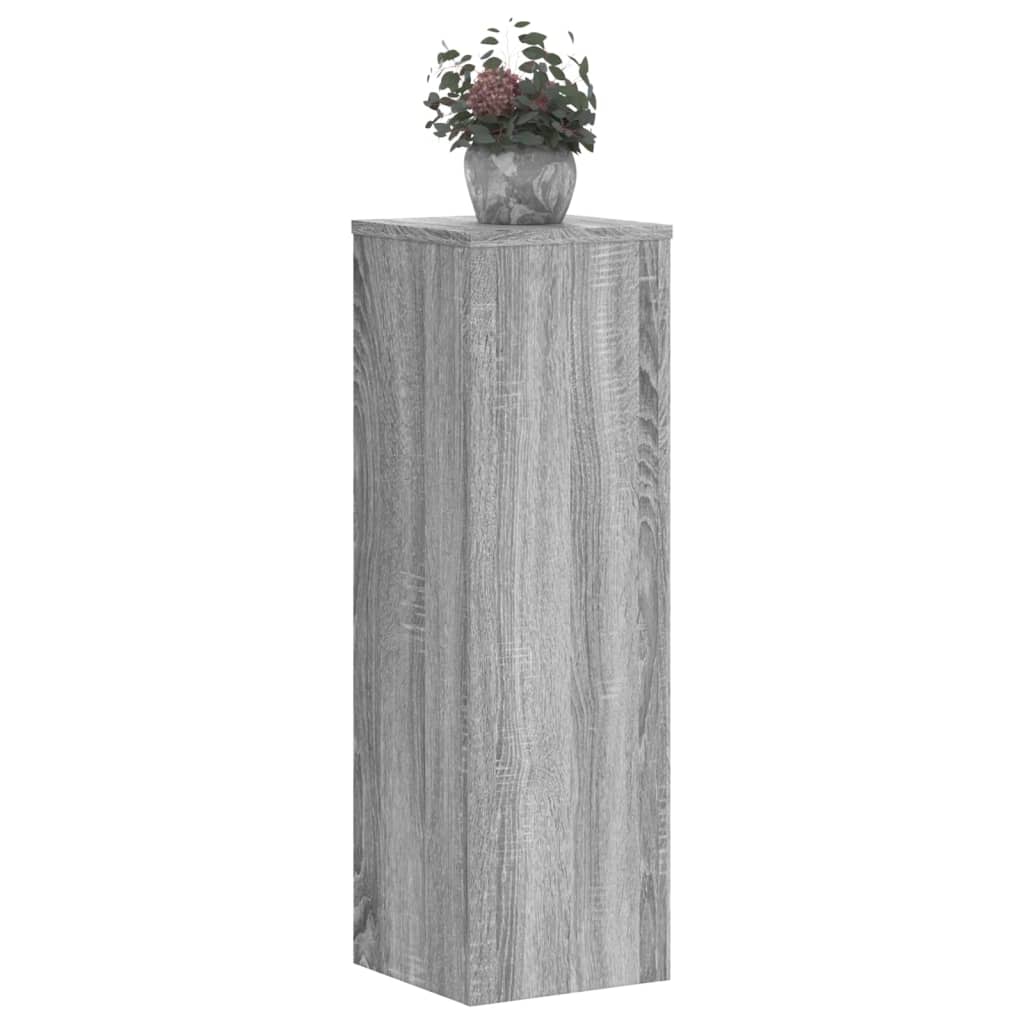 Supporti per Piante 2 pz Grigio 25x25x80 cm in Multistrato