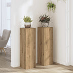 Supporti per Piante 2 pz Rovere 25x25x80 cm in Multistrato