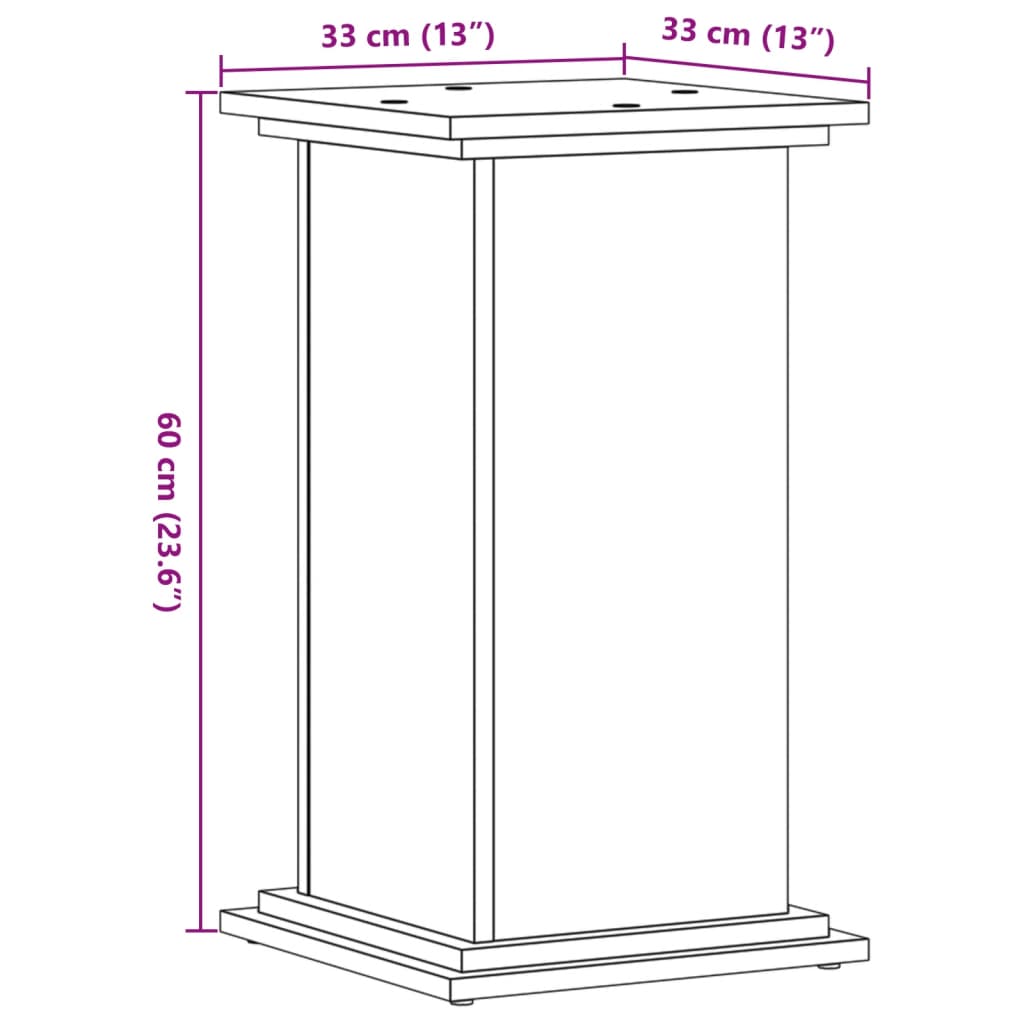 Supporto per Piante Bianco 33x33x60 cm in Truciolato