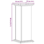 Supporto per Piante Bianco 33x33x80 cm in Legno Multistrato