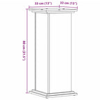 Supporto per Piante Rovere Sonoma 33x33x80 cm Legno Multistrato
