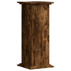 Supporto per Piante Rovere Fumo 33x33x80 cm Legno Multistrato