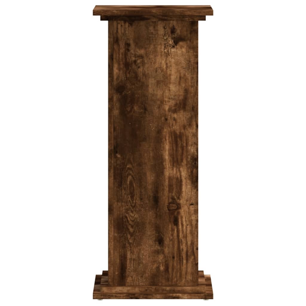 Supporto per Piante Rovere Fumo 33x33x80 cm Legno Multistrato