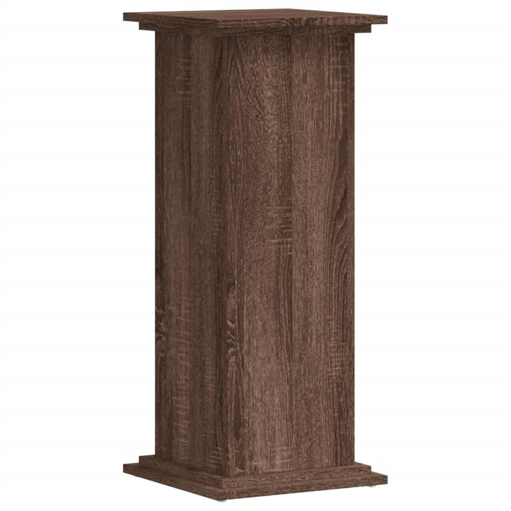Supporto per Piante Rovere Marrone 33x33x80cm Legno Multistrato