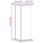 Supporto per Piante Rovere Artigianale 33x33x80 cm Multistrato