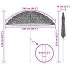 Ombrello da giardino Naturale 205 x 205 x 210 cm