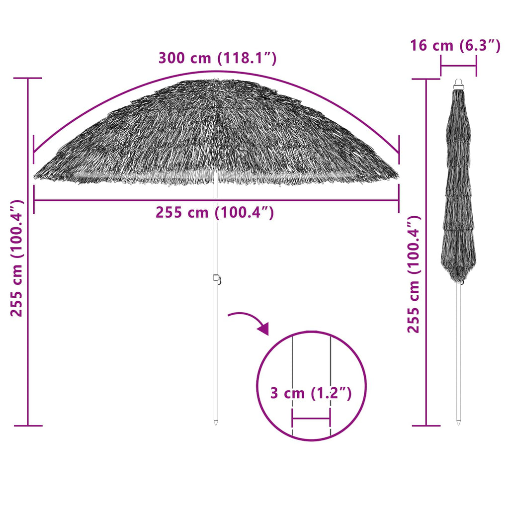 Ombrello da giardino Naturale 255 x 255 x 255 cm