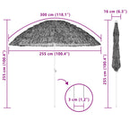 Ombrello da giardino Naturale 255 x 255 x 255 cm