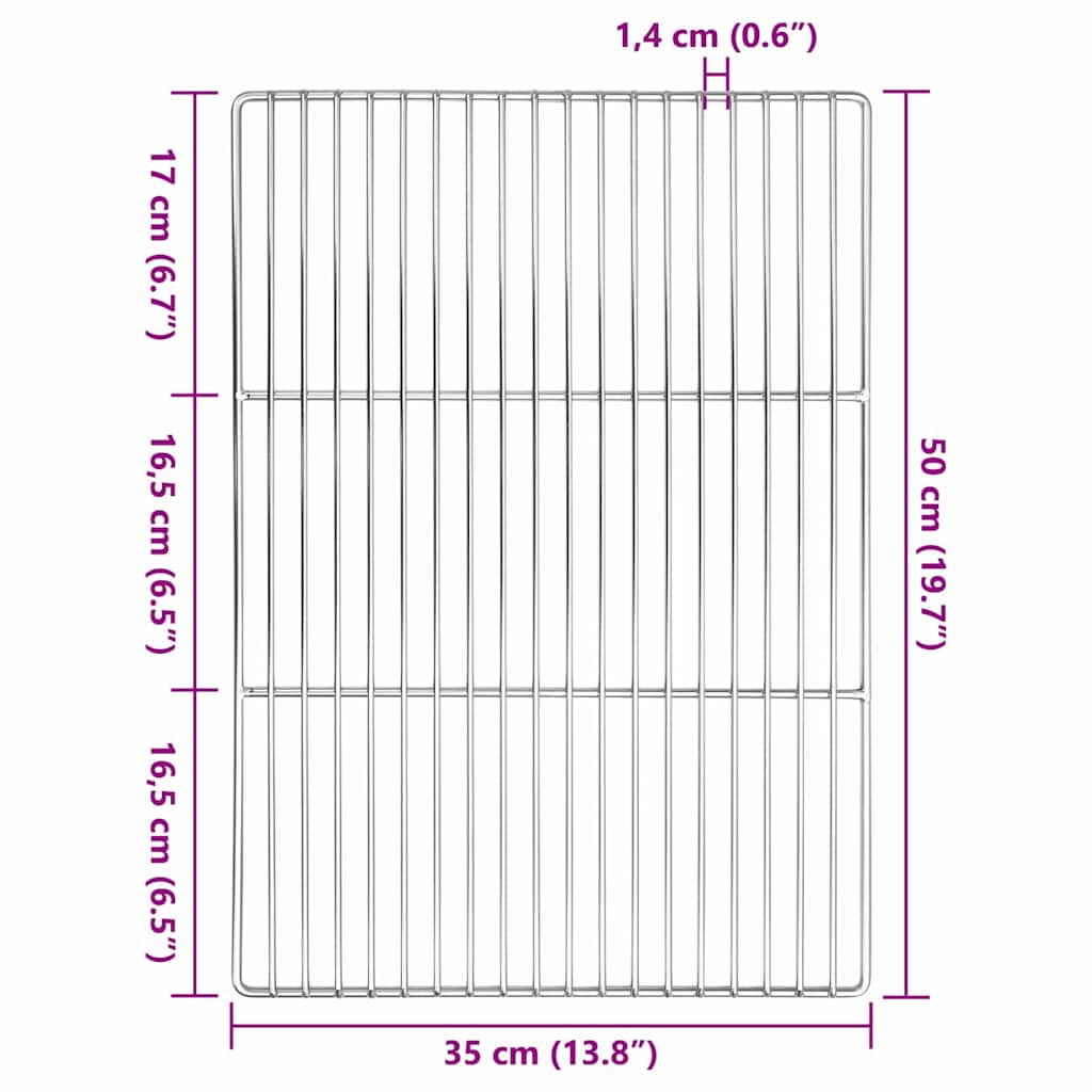 Griglia Argento 50 x 35 cm Acciaio inossidabile