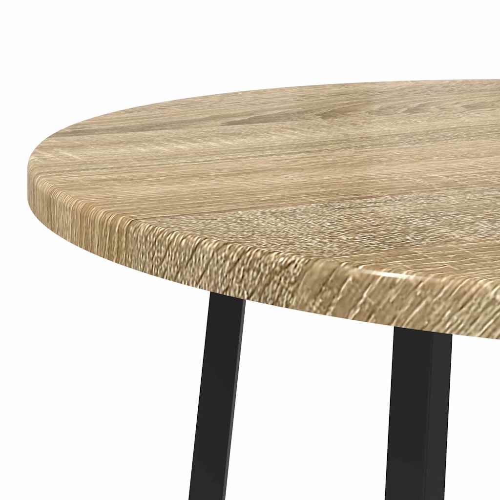 Set tavolini con lo scaffale 2 pcs Rovere Sonoma e Nero