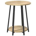 Set tavolini con lo scaffale 2 pcs Rovere Sonoma e Nero