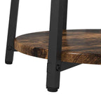 Set tavolini con lo scaffale 2 pcs Rovere Affumicato e Nero