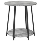 Set tavolini con lo scaffale 2 pcs Grigio Sonoma e Nero