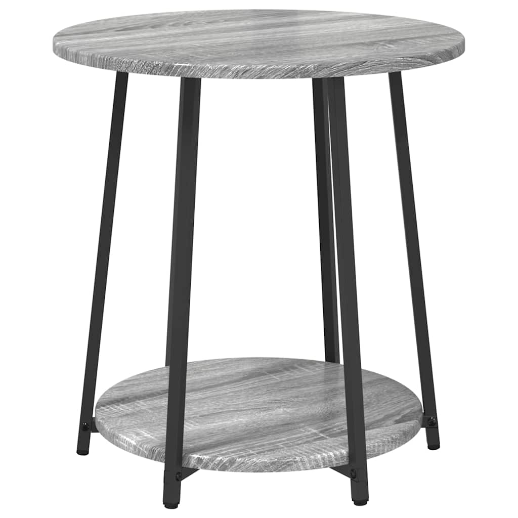 Set tavolini con lo scaffale 2 pcs Grigio Sonoma e Nero