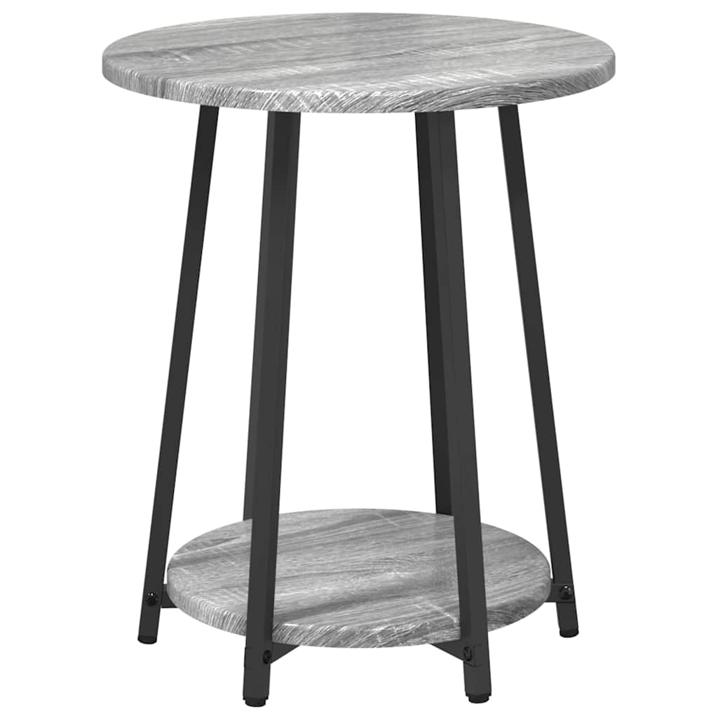 Set tavolini con lo scaffale 2 pcs Grigio Sonoma e Nero