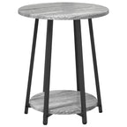 Set tavolini con lo scaffale 2 pcs Grigio Sonoma e Nero