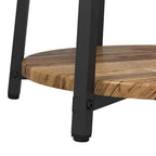 Set tavolini con lo scaffale 2 pcs Legno Antico e Nero