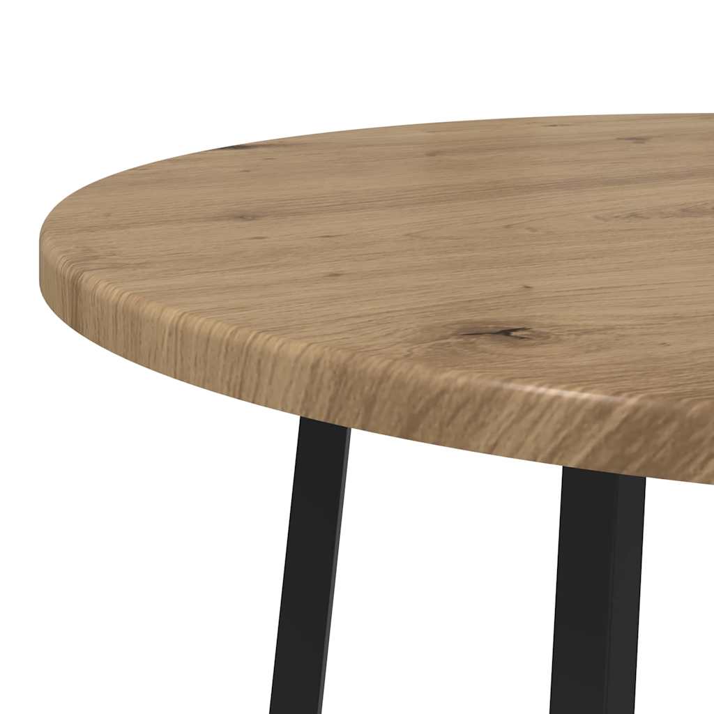 Set tavolini con lo scaffale 2 pcs Rovere Artigianale e Nero