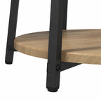 Set tavolini con lo scaffale 2 pcs Rovere Artigianale e Nero