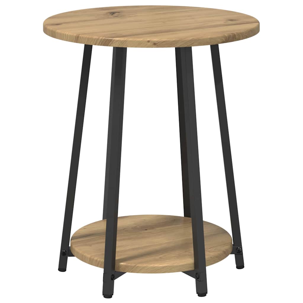Set tavolini con lo scaffale 2 pcs Rovere Artigianale e Nero
