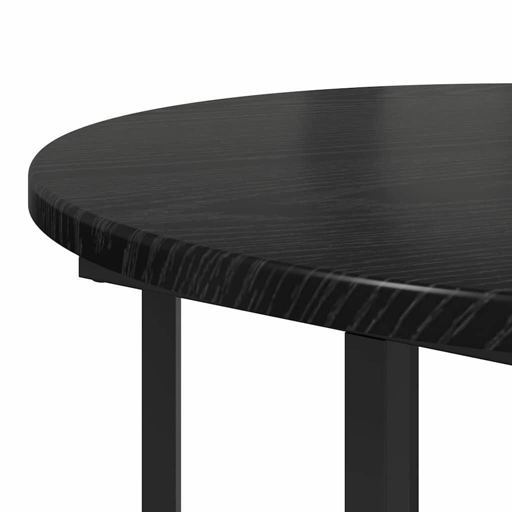 Set tavolini con lo scaffale 2 pcs Rovere Nero