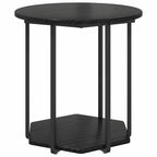 Set tavolini con lo scaffale 2 pcs Rovere Nero