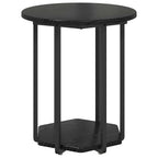 Set tavolini con lo scaffale 2 pcs Rovere Nero